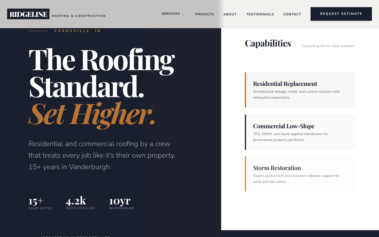 Roofing Craftsman design preview