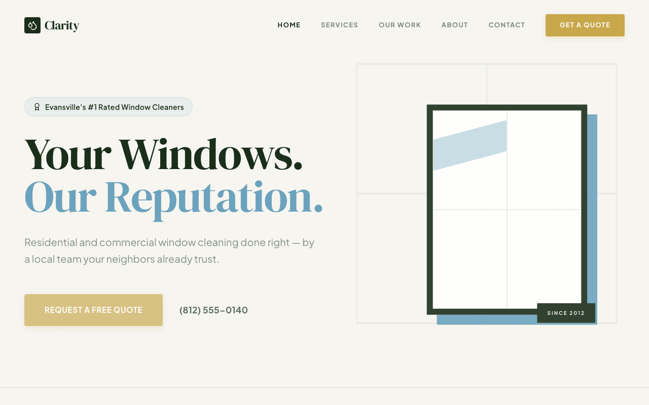 Window Cleaning Local Trust design preview